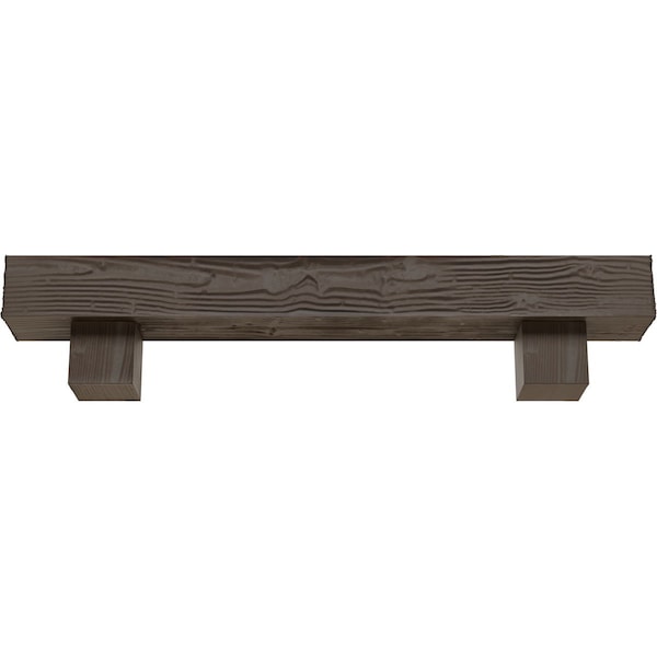 Kit W/ Alamo Corbels, NaturaL Honey Dew, 6H X 8D X 84W Sandblasted Faux Wood Fireplace ManteL